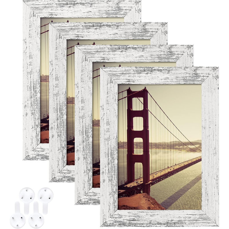 4x6 White Picture Frame Set Of  4