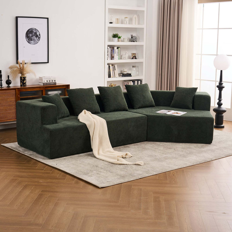 Canapé en mousse à mémoire de forme désossé, sans installation et facile à transporter, canapé moderne à assise profonde avec tissu chenille