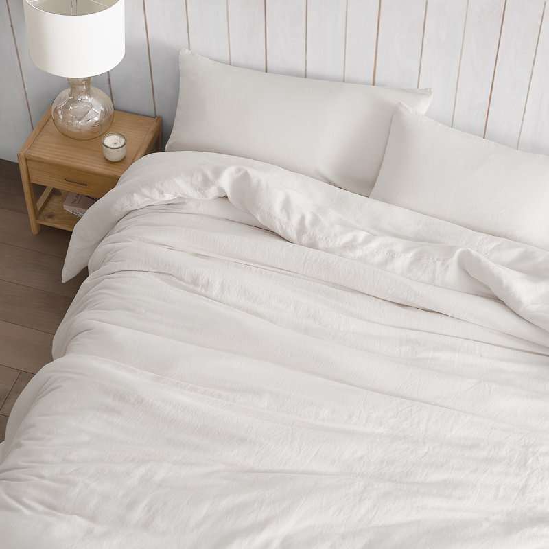 Housse de couette surdimensionnée en lin et viscose Belge, Housse de couette simple très longue, Ivoire