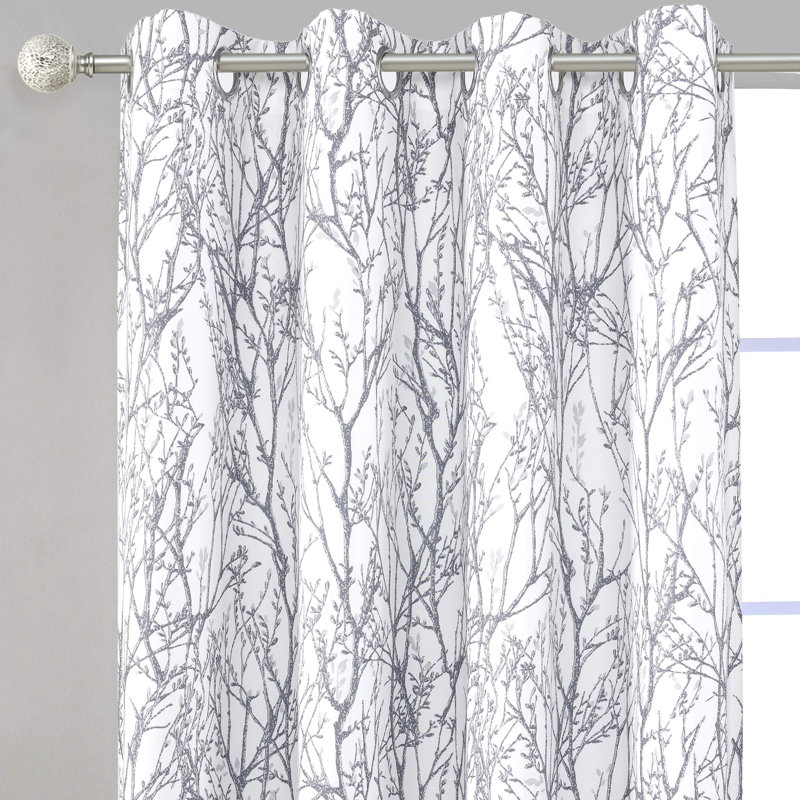 Tree Branch Blackout Curtains For Bedroom Curtains 2 Panels Set  Branch Lined Window Treatment Thermal Grommet Top Curtain For Living Room Winter Warm Curtain
