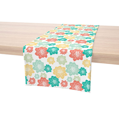 Rectangular Floral Cotton Table Runner