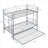 Metal-Constructed Bunk Bed with Trundle for Small Kids Bedroom, Cool Silver, Space-Saving Extra Sleeping Bed Frame