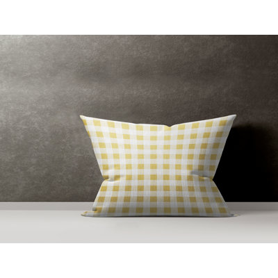 Checkered Cotton Reversible Throw Pillow