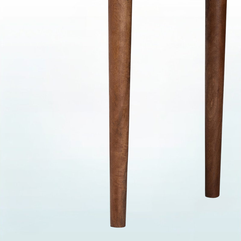 Leyna Fluted Wood 2-Drawer Oval Shaped Console Table