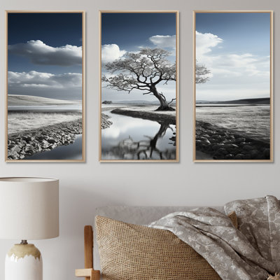 «Calming Lakes Charm Scenery - River», art mural sur toile