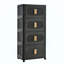 Armoire de rangement pliante à 4 niveaux avec portes et roues magnétiques, rangement pliable en plastique-1799586374
