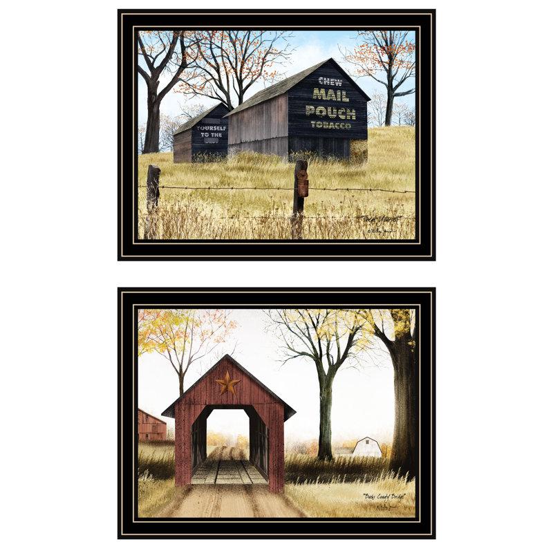 Art mural moderne de chambre à coucher: «Elevate» avec impression de pont Barn and Buck County. 18 po x 14 po, 5 lb Encadré noir, impression sur bois et papier: Transform Bridge. Cadre multicolore