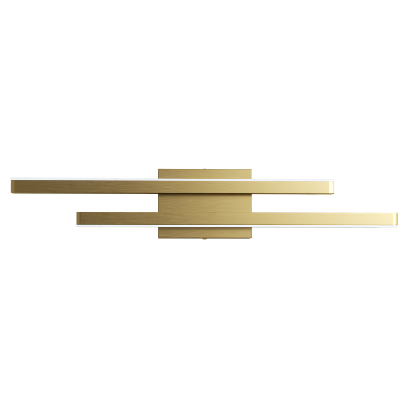 2-Light 24''W Dimmable LED Gold Wrought Iron 3000K/4000K/5000K 3CCT Adjustable Vanity Light, Polished Brass