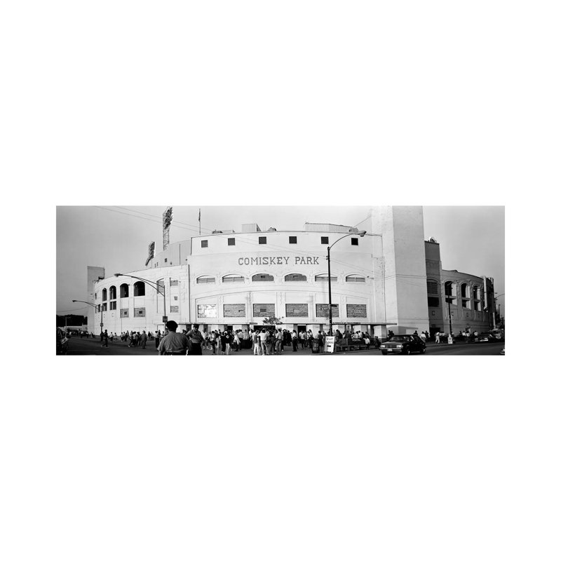 People Outside A Baseball Park, Old Comiskey Park, Chicago, Cook County, Illinois, USA - Wrapped Canvas Panoramic Print