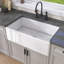 Évier de cuisine en argile réfractaire à tablier frontal simple 30 po en argile réfractaire à tablier frontal avec grille et crépine-91336998
