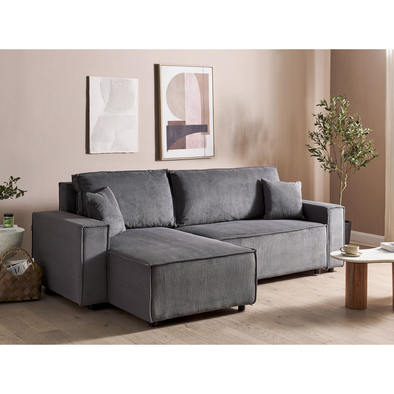 Bettey 2 Seater Sofa Bed, Graphite Grey, Left Hand Facing