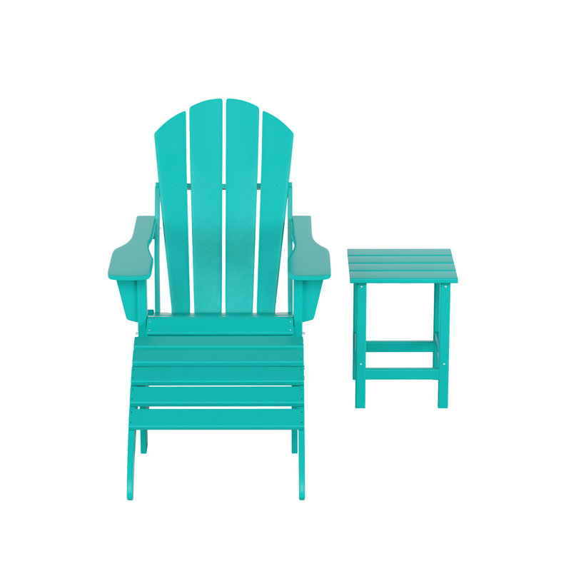 Chaise de patio avec repose-pieds Laguna, Turquoise