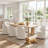 Upholstered Kitchen & Dining Room Barrel Chair, Mid Century Modern Round Velvet Dining Chair, 360 Degree Swivel Comfy Armless Accent Makeup Vanity Side Chair for Bedroom Living Room-1720828872-1726629062