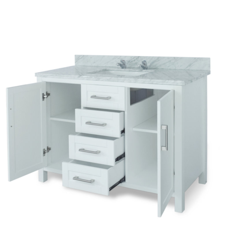 Hodgeman 48'' Single Bathroom Vanity with Stone Top with Mirror