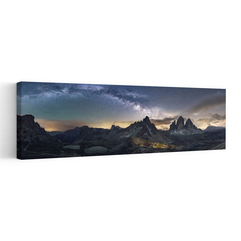 «Milky Way Mountain Night», art dramatique serein et paisible paysage de montagne, H 60 po x l 20 po