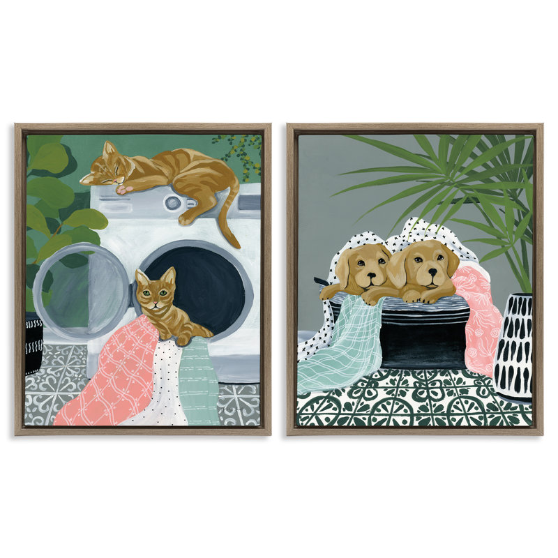  Cats & Dogs Laundry Room, Cadre flottant orme Montalcino, H 21 po x l 17 po