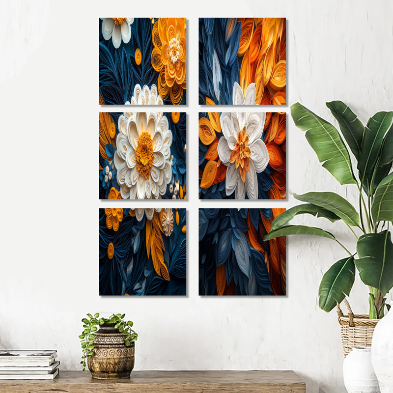 Glynda - Ensemble de 6 reproductions d'art sur toile, Toile tendue, Ne s’applique pas