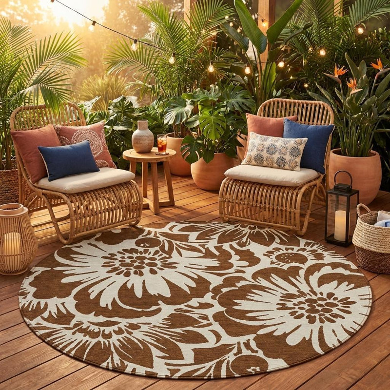 Tapis d'intérieur rond 8 pi