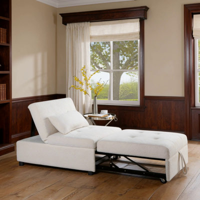 Canapé convertible avec lit escamotable dissimulé et matériau Sherpa confortable pour un confort et un style modernes