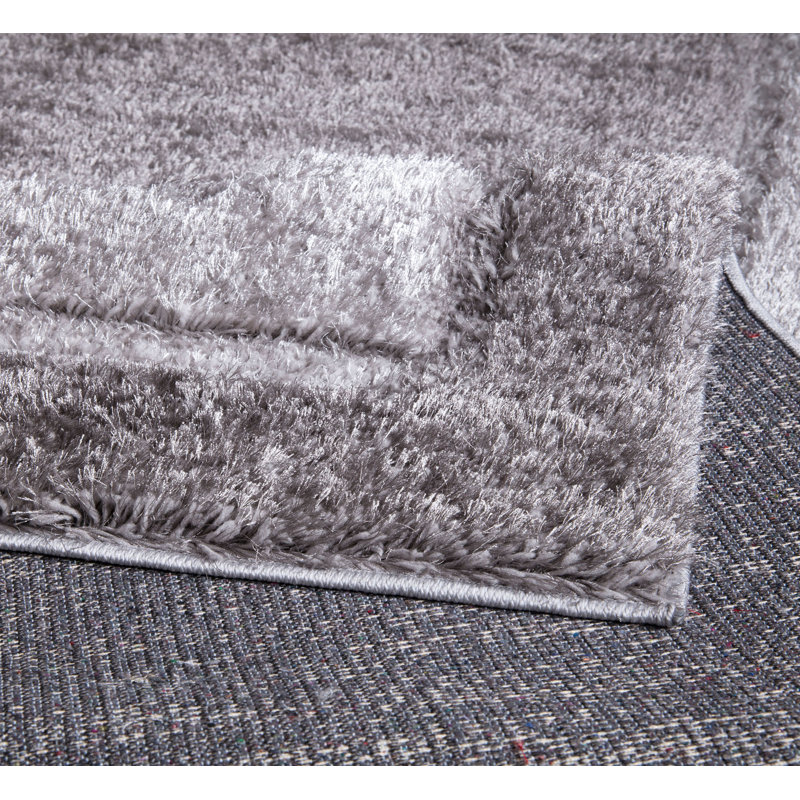Trani Extra Large Thick Dark Grey Shaggy Rugs Soft Area Carpet Living Room Bedroom Hallway Runner, Rectangle 120 x 170cm