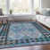 Machine Washable Indoor/Outdoor Xhevrie Teal Rug