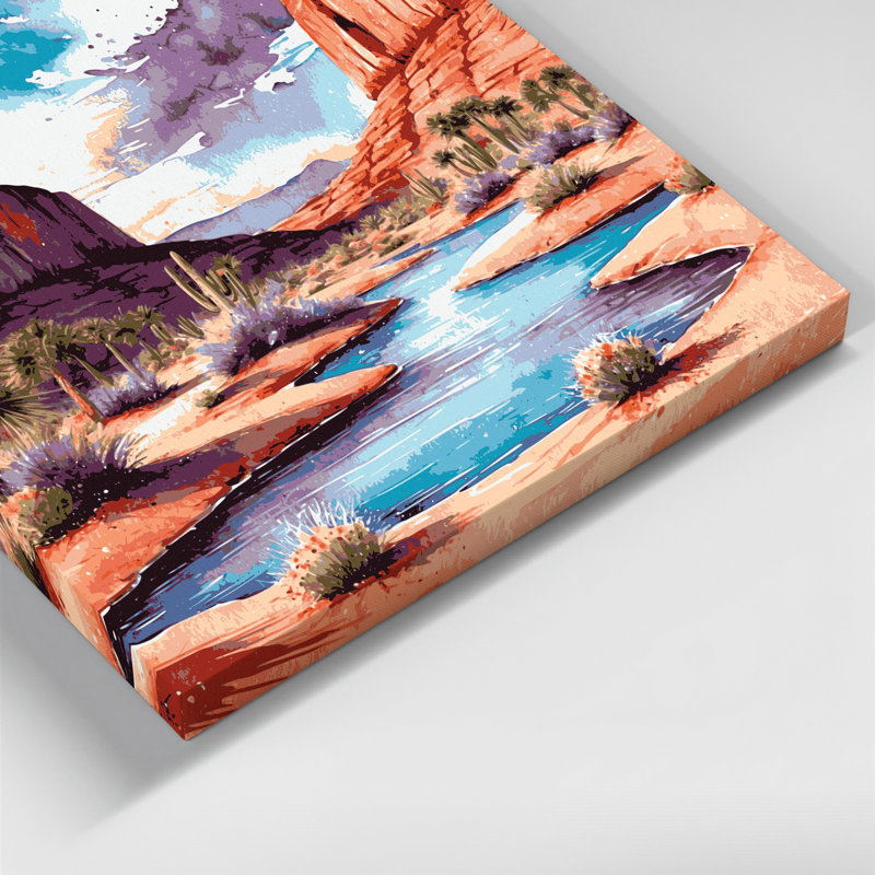 Art mural sur toile 105, "Oasis du sud-ouest"