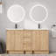 Ensemble de meuble-lavabo double 60 po avec plateau en résine Bellmead-1110874677