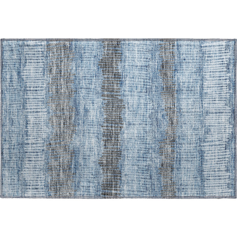 Premium Machine Washable Prisco Blue Rug