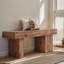 47" Rustic Farmhouse Solid Wood Bench, Entryway Bench with Heavy Duty Legs, Dining Bench for Kitchen, Living Room & Hallway-1788811258