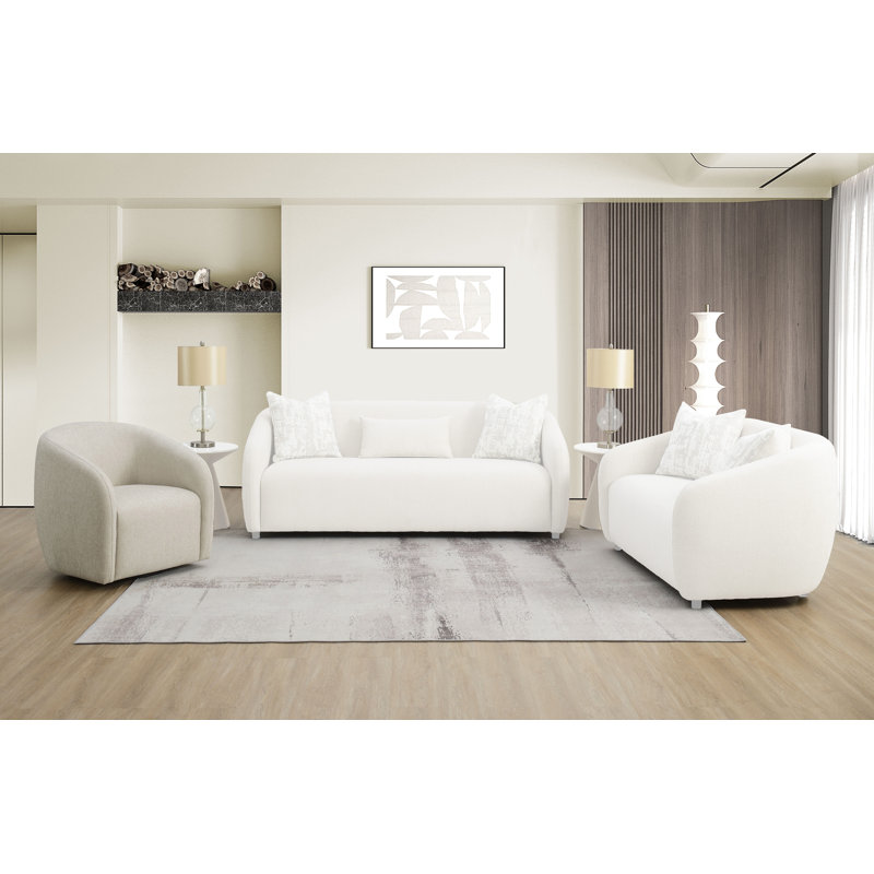 Fauteuil pivotant Burson, Beige