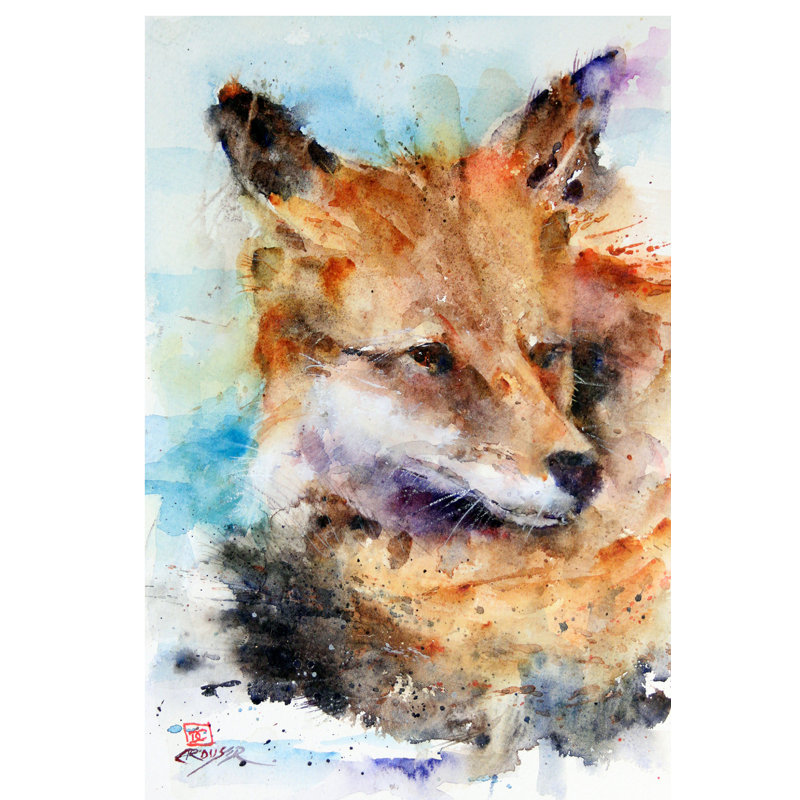 Fox by Dean Crouser - Wrapped Canvas Painting, 66.04 cm H x 45.72 cm W x 1.91 cm D