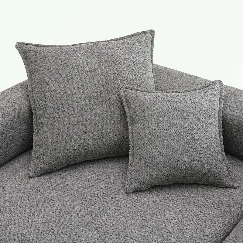 Canapé modulaire surdimensionné rembourré de mousse Breydan, Mélange de polyester gris