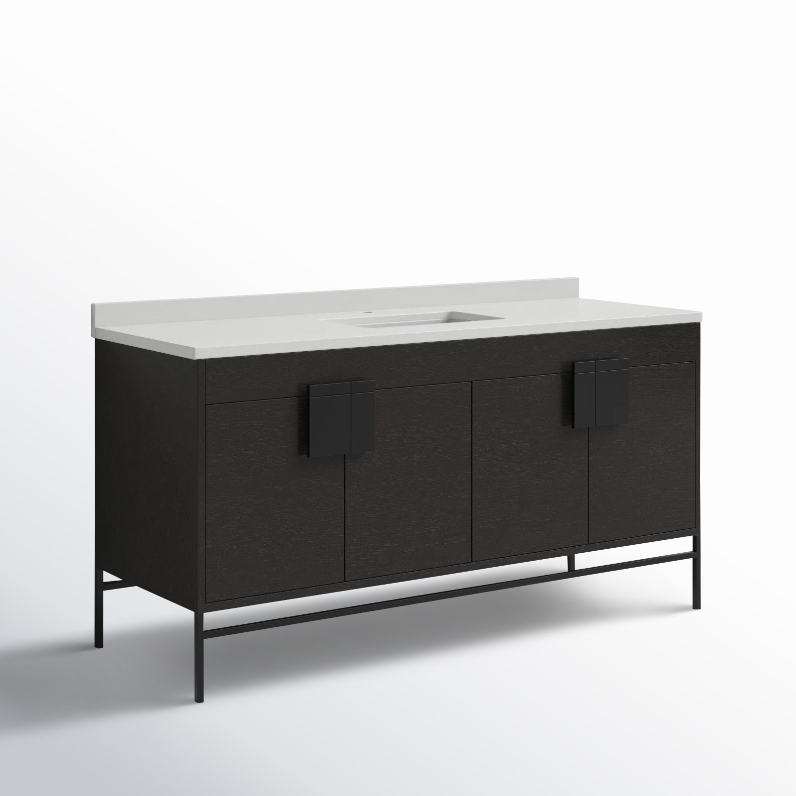 Maisie 60'' Single Bathroom Vanity, Black, Black