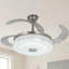 Ventilateur de plafond moderne 42 po avec lumière et télécommande, 3 vitesses, minuterie, haut-parleur Bluetooth