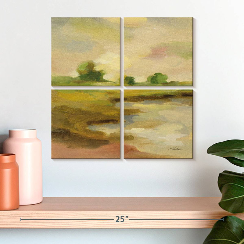 Avery Chartreuse Fields II, 18" H x 18" W