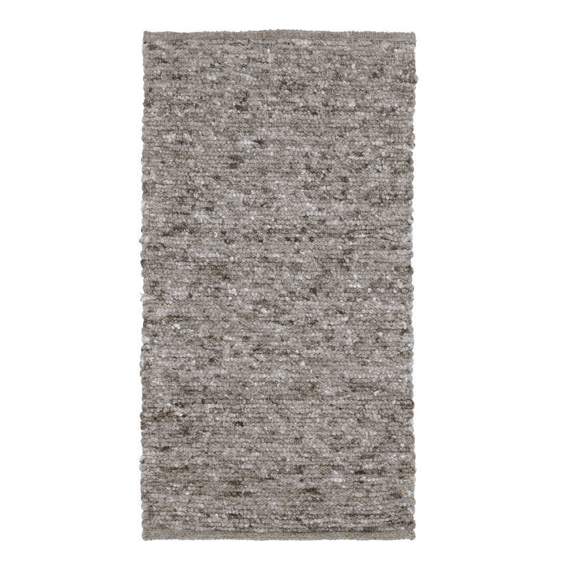 Sandy Solid Colour Wool Hand Woven Area Rug, Rectangular 70 x 130cm