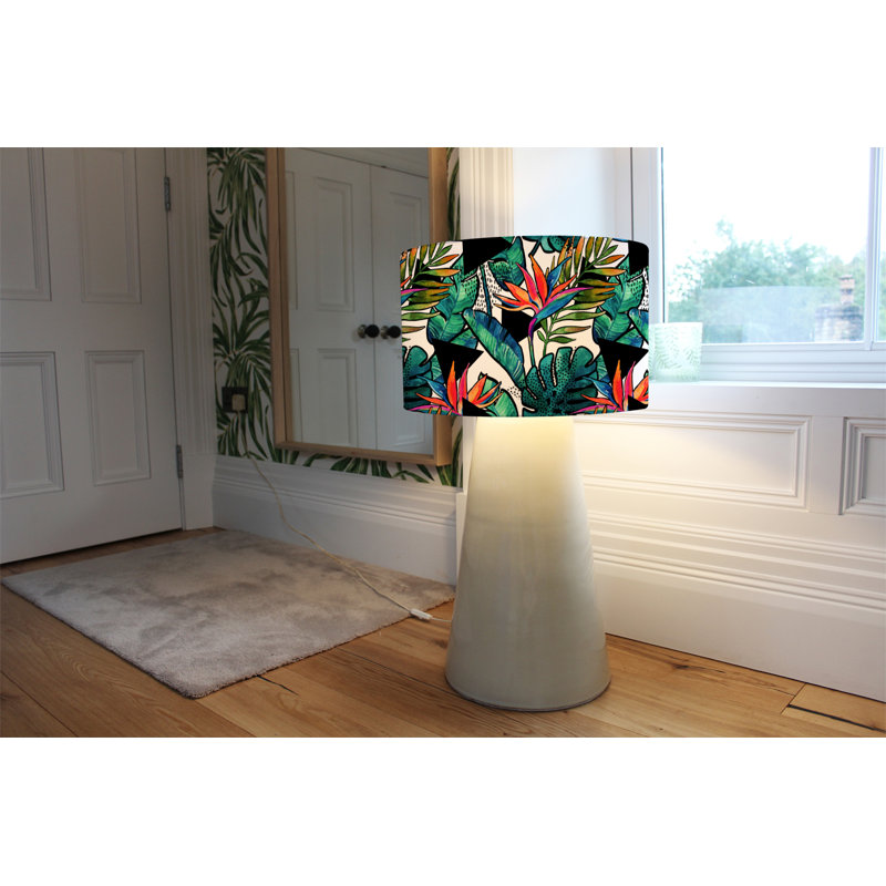 22cm H Canvas Drum Pendant Shade ( Clip On )