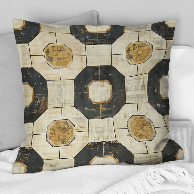 Coussin Beige clair Midcentury II - Midcentury, H 16 po x l 16 po