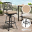 Tabouret de bar pivotant en aluminium 29,7 po Roark avec coussin Sunbrella-481836851