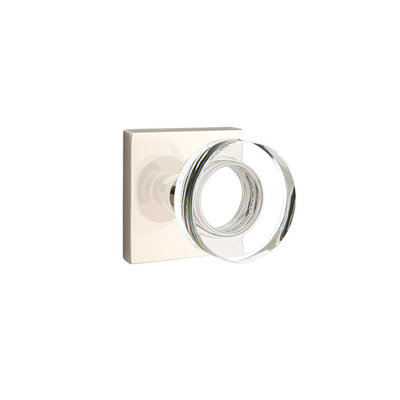 Passage (Hall & Closet) Modern & Contemporary Round Crystal Knob with Square Rose