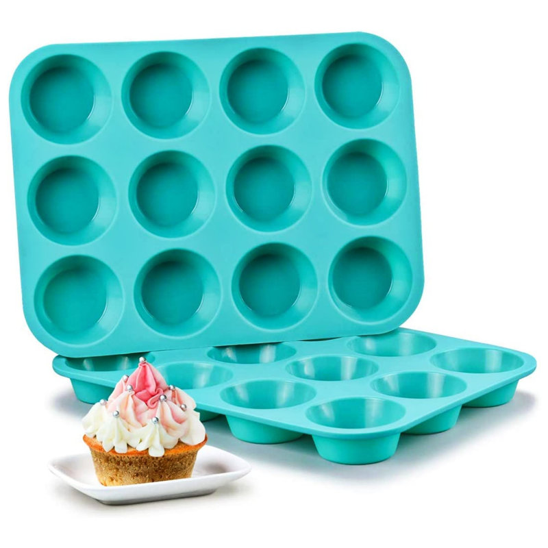 Belfry Kitchen Wasdale Non-Stick Silicone Muffin Pan with Lid