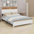 The Rustic Farmhouse Bed Frame With Storage Headboard Comes With A Built-In Charging Station-222310250