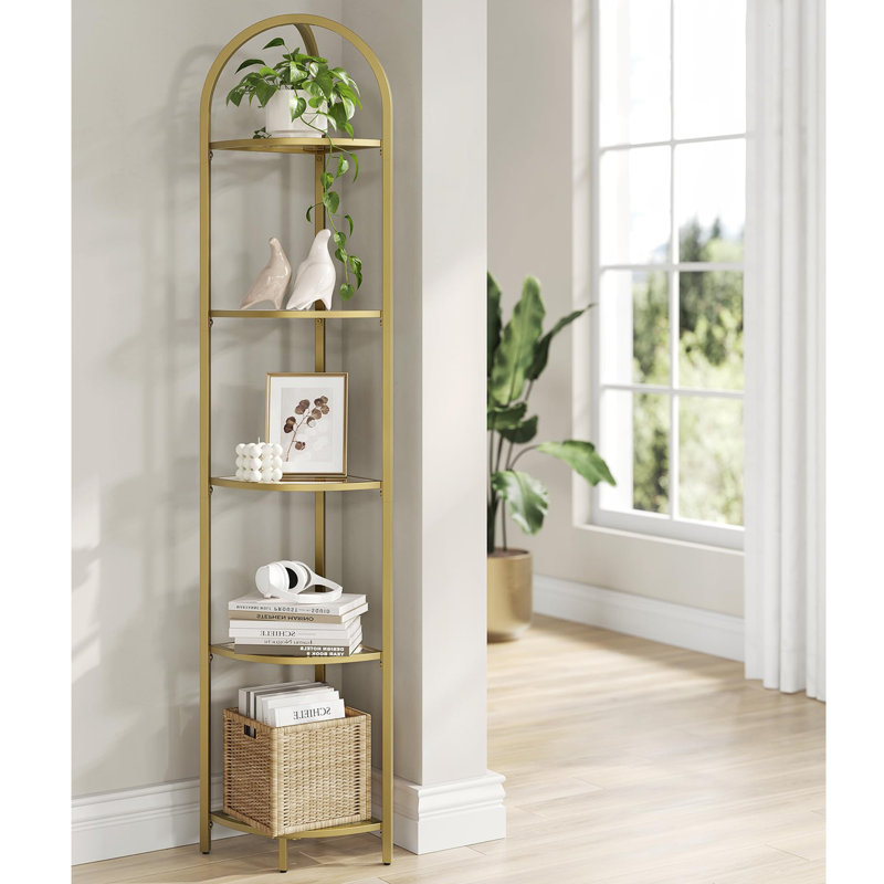 Dawni Corner Bookcase, Gold