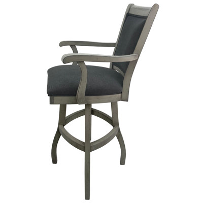 Irminger Swivel Upholstered Counter Stool with Solid Wood Frame