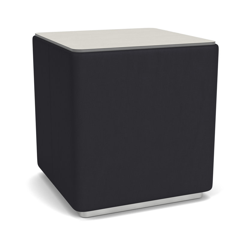 Table de bout avec plateau en stratifié Darsey, 16", Argent; noir Patriot Plus, Sergé blanc