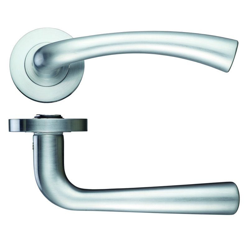 Florence Latch Door Handle, Satin Chrome