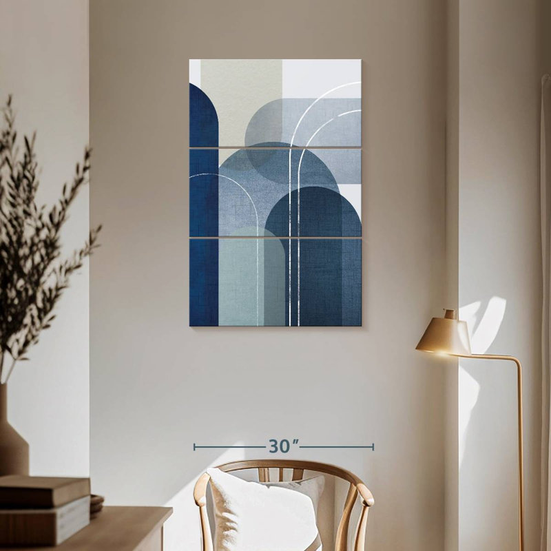 Avery Blue Linen Mountains II, 57" H x 36" W