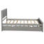 Lit plateforme gris avec lit gigogne maniable - construction portative en bois massif-1632906880