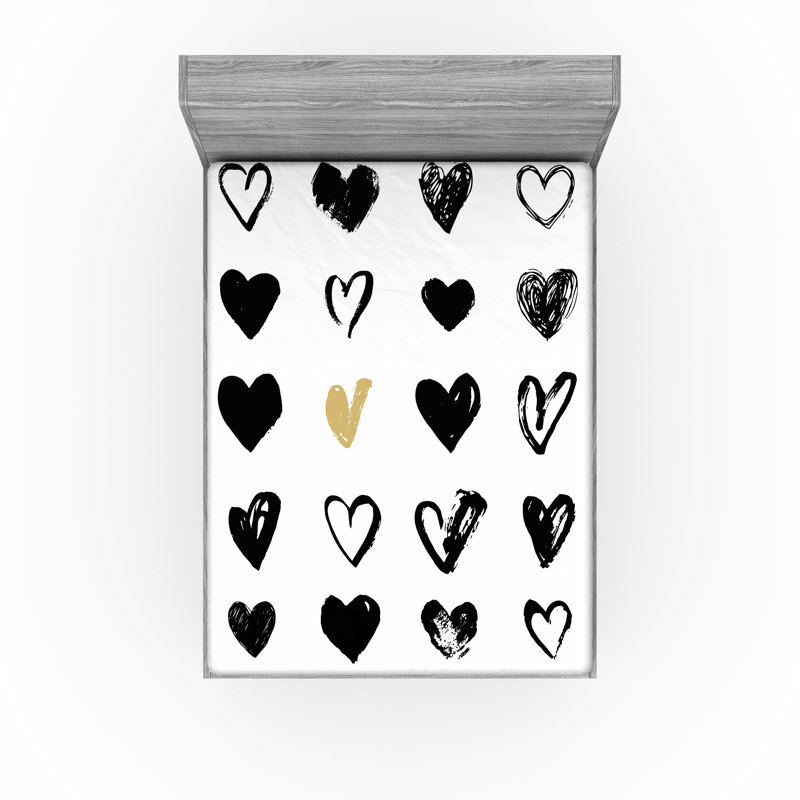Ensemble de 2 draps-housses Ambesonne Love, Full Fitted Sheet