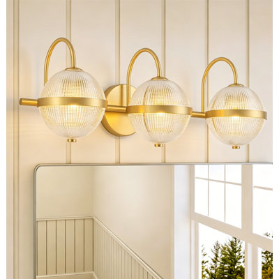 Neven 3 -Light Glass Globe Vanity Light Under the Mirror